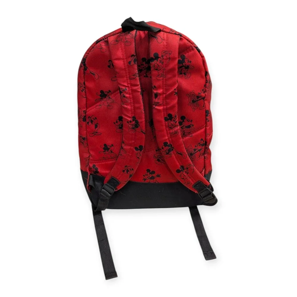 Disney Store Mickey Mouse Heritage Red Black Canvas Backpack All Over Print AOP‎